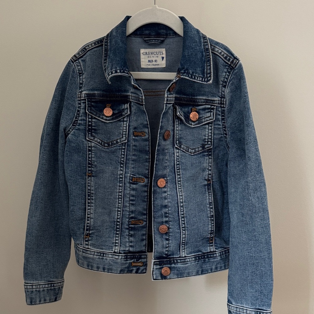 J. Crew Kids Blue Denim Jacket with Copper Buttons